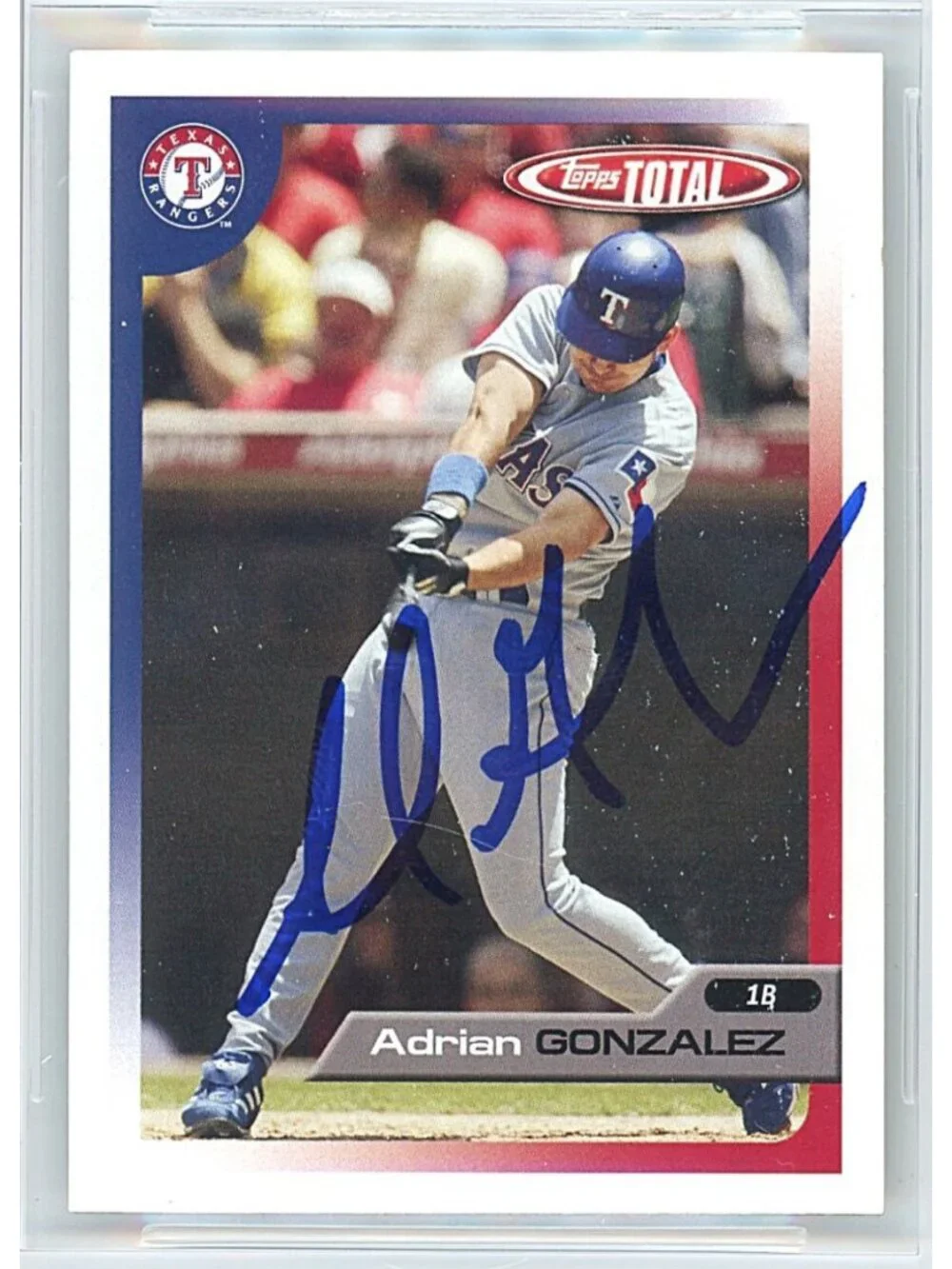 Adrian Gonzalez Signed 2005 Topps Total #249 Rangers BGS Auto 10 Slabbed Card